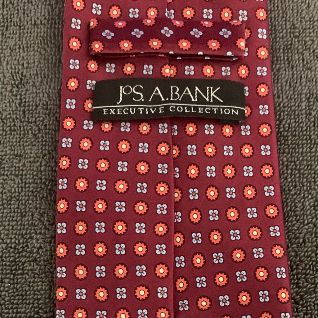 Joseph A Bank Red Print Tie